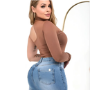 Calça Jeans Flare Feminina Cintura Alta com Elastano