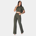 Calça Feminina Jeans Leg Collor Sem Lycra