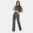 Calça Feminina Jeans Leg Collor Sem Lycra