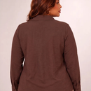 Camisa Social Plus Size Feminina com Botões Manga Longa