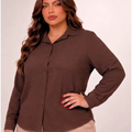 Camisa Social Plus Size Feminina com Botões Manga Longa