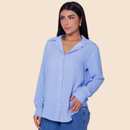 Camisa Feminina Social Listrada com Botões