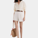 Short Feminino em Alfaiataria Bege