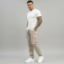 Calça Masculina estilo Cargo Sarja Streetwear