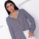 Camisa Feminina Social Clássica Listrada com Botões