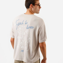 Camisa Masculina de Algodão Estampada Bege