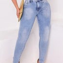 Calça Feminina Jeans Jen Cintura Alta Com Elastano