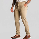 Calça Masculina Alfaiataria Social Slim Casual Bege