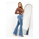 Calça Jeans Flare Feminina Cintura Alta com Elastano