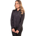 Camisa Social Feminina Manga Longa Preta