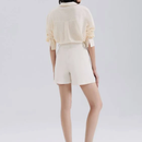Short Feminino em Alfaiataria Bege