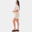 Short Feminino em Linho Bege