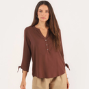 Blusa Feminina de Viscose com Laço