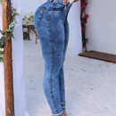 Calça Feminina Jeans Rena Cintura Alta Com Elastano
