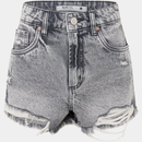 Short Feminino Slim Cintura Médio em Jeans com Barra Desfiada